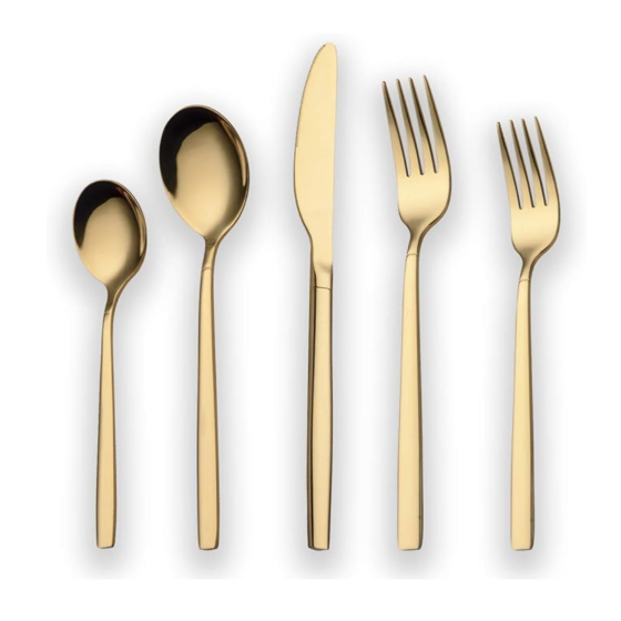 20 Piece Titanium Gold Plated Stainless Steel Flatware Set, 20 Pieces Golden Silverware Set, Golden Cutlery Set, Service for 4 (shiny Gold)