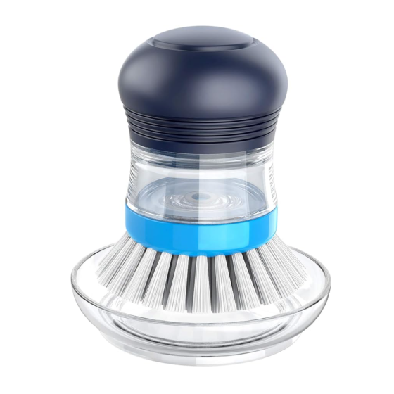 MR.SIGA Soap Dispensing Palm Brush Storage Set, Kitchen Brush with Holder for Pot Pan Sink Cleaning, 1 Set